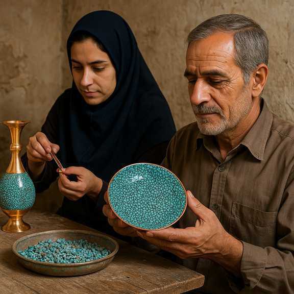 استادکاران فیروزه کوبی اصفهان — هنر روح اصفهان